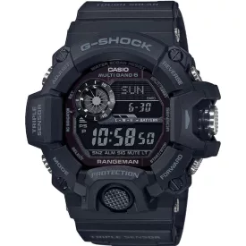 Casio G-Shock Rangeman férfi karóra GW-9400-1BER, fekete számlappal, fekete műanyag szíjjal