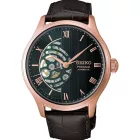 Seiko Presage Japanese Garden férfi karóra HCB007J1, zöld számlappal, barna bőr szíjjal