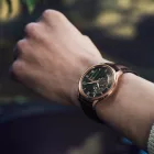 Seiko Presage Japanese Garden férfi karóra HCB007J1, zöld számlappal, barna bőr szíjjal