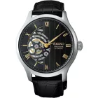 Seiko Presage Japanese Garden férfi karóra HCB008J1, fekete számlappal, fekete bőr szíjjal