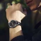 Seiko Presage Japanese Garden férfi karóra HCB008J1, fekete számlappal, fekete bőr szíjjal