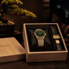 Seiko Presage Bonsai Limited Edition férfi karóra szett HCC009J1, zöld számlappal, arany nemesacél szíjjal