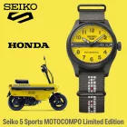 Seiko 5 Sports Honda Super Cub Limited Edition férfi karóra HDB010K1, sárga számlappal, szürke textil szíjjal