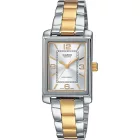 Casio Collection női karóra LTP-1234PSG-7AEG, ezüst számlappal, arany nemesacél szíjjal
