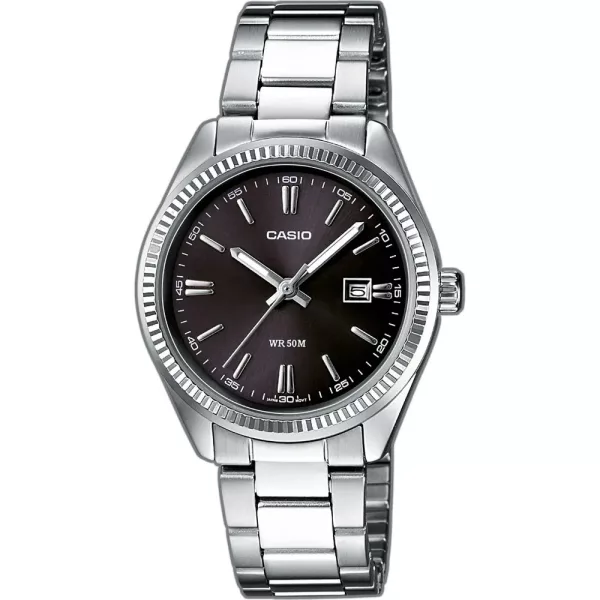 Casio Collection női karóra LTP-1302PD-1A1VEG, fekete számlappal, fekete nemesacél szíjjal