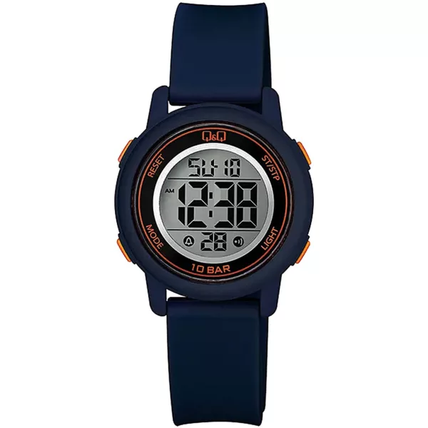 Q&Q női karóra M208J009Y, digitális (LCD) számlappal, kék műanyag szíjjal