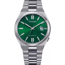Citizen Automatic férfi karóra NJ0150-81X, zöld számlappal, ezüst nemesacél szíjjal