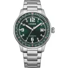 Citizen Automatic férfi karóra NJ0190-51X, zöld számlappal, ezüst nemesacél szíjjal