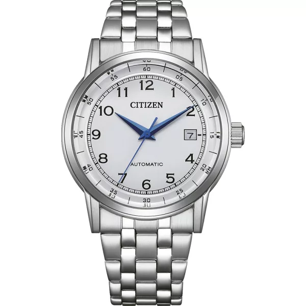 Citizen Automatic férfi karóra NJ0210-56A, ezüst számlappal, ezüst nemesacél szíjjal