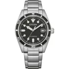 Citizen Automatic férfi karóra NJ0221-50E, fekete számlappal, ezüst nemesacél szíjjal