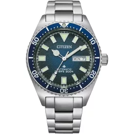 Citizen Automatic férfi karóra NY0129-58L, kék számlappal, ezüst nemesacél szíjjal