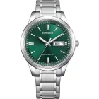 Citizen Automatic férfi karóra NY4058-79X, zöld számlappal, ezüst nemesacél szíjjal