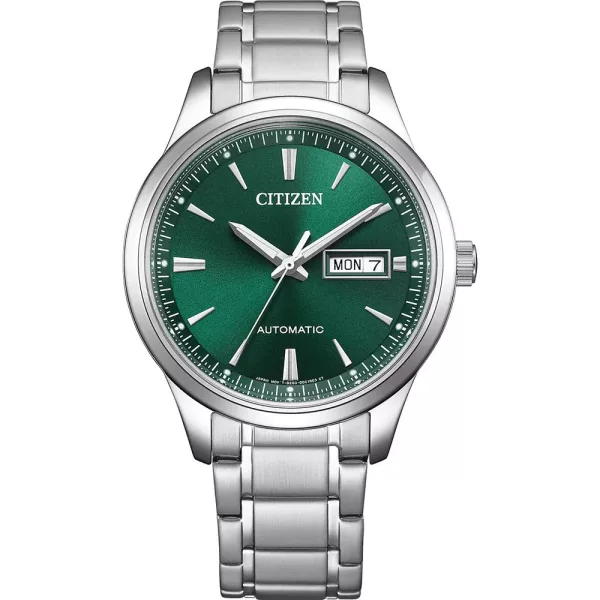 Citizen Automatic férfi karóra NY4058-79X, zöld számlappal, ezüst nemesacél szíjjal
