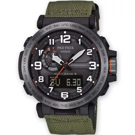 Casio Pro Trek férfi karóra PRW-6600YB-3ER, fekete számlappal, zöld textil szíjjal
