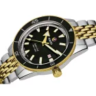 Rado Captain Cook férfi karóra R32138153, fekete számlappal, arany nemesacél szíjjal