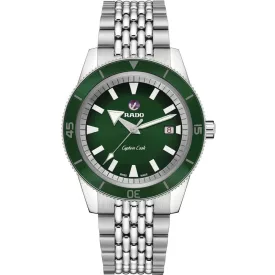 Rado Captain Cook Automatic férfi karóra R32505313, zöld számlappal, ezüst nemesacél szíjjal