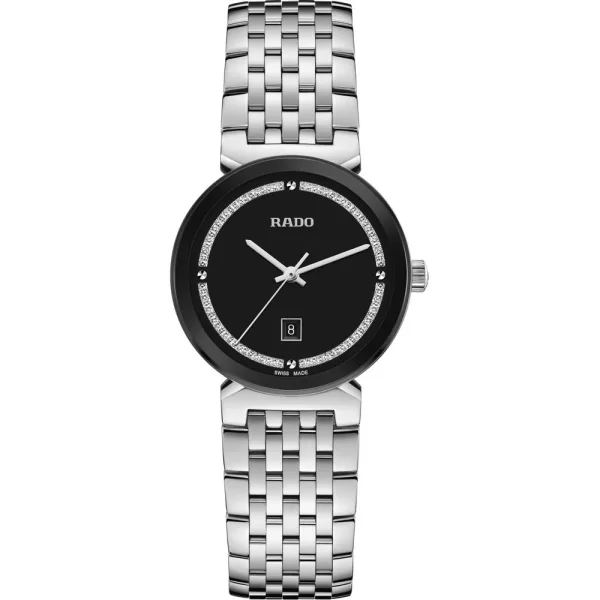 Rado Florence női karóra R48913163, fekete számlappal, ezüst nemesacél szíjjal