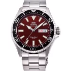 Orient Mako III Kamasu férfi karóra RA-AA0003R39B, piros számlappal, ezüst nemesacél szíjjal