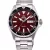 Orient Mako III Kamasu férfi karóra RA-AA0003R39B, piros számlappal, ezüst nemesacél szíjjal