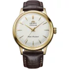 Orient Bambino 36 unisex karóra RA-BB0101S30B, fehér számlappal, barna bőr szíjjal