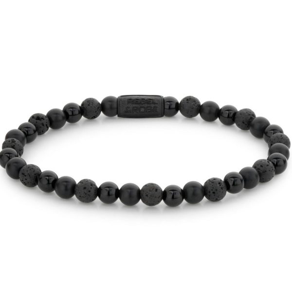 Rebel & Rose Black Moon All-Black férfi karkötő ML RR-60087-B-L