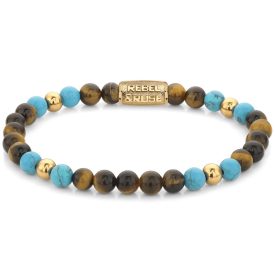   Rebel & Rose Mix Tiger Turquoise női karkötő S RR-60104-G-S
