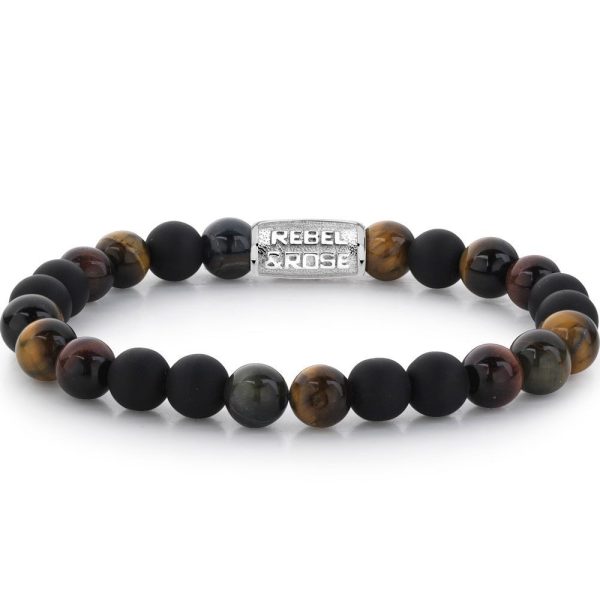 Rebel & Rose Matt Tiger Twist férfi karkötő M RR-80048-S-M