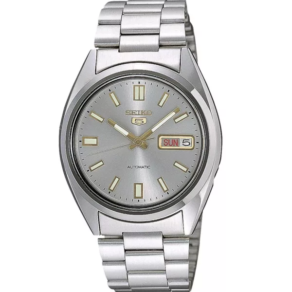 Seiko Seiko 5 férfi karóra SNXS75K1, ezüst számlappal, ezüst nemesacél szíjjal