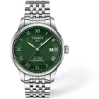 Tissot Le Locle férfi karóra T006.407.11.093.00, zöld számlappal, ezüst nemesacél szíjjal