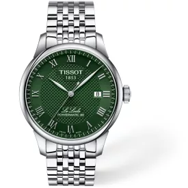 Tissot Le Locle férfi karóra T006.407.11.093.00, zöld számlappal, ezüst nemesacél szíjjal