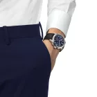 Tissot Sport Chrono L férfi karóra T116.417.16.042.00, kék számlappal, barna bőr szíjjal