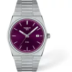 Tissot PRX férfi karóra T137.410.11.401.00, lila számlappal, ezüst nemesacél szíjjal