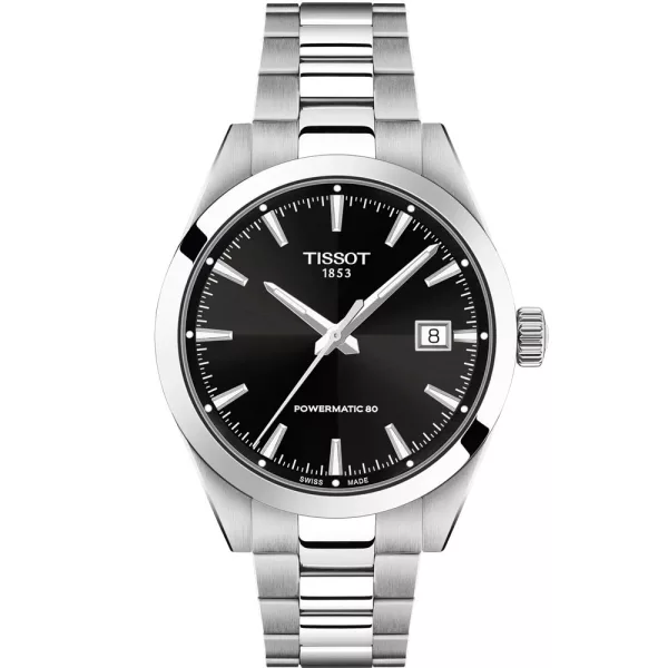 Tissot Classic Gentleman férfi karóra T165.807.11.051.00, fekete számlappal, ezüst nemesacél szíjjal