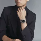 Tissot Classic Gentleman férfi karóra T165.807.11.051.00, fekete számlappal, ezüst nemesacél szíjjal