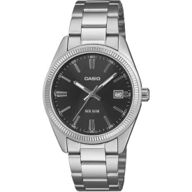 Casio Collection unisex karóra UTP-1302PD-1AVEF, fekete számlappal, ezüst nemesacél szíjjal