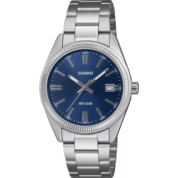Casio Collection unisex karóra UTP-1302PD-2A1VEF, kék számlappal, ezüst nemesacél szíjjal