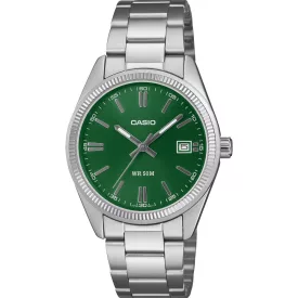 Casio Collection unisex karóra UTP-1302PD-3A1VEF, zöld számlappal, ezüst nemesacél szíjjal