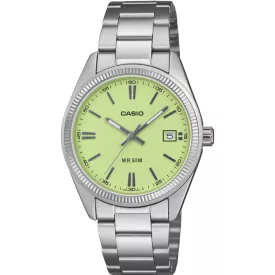Casio Collection unisex karóra UTP-1302PD-3A2VEF, zöld számlappal, ezüst nemesacél szíjjal