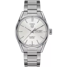Tag Heuer Carrera férfi karóra WAR201B.BA0723, ezüst számlappal, ezüst nemesacél szíjjal