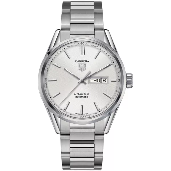 Tag Heuer Carrera férfi karóra WAR201B.BA0723, ezüst számlappal, ezüst nemesacél szíjjal